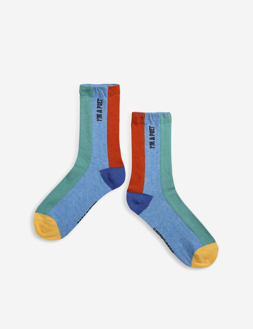 [BOBO CHOSES] Colors Stripes blue long socks