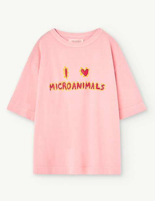 [The Animals Observatory]  ROOSTER OVERSIZE KIDS T-SHIRT _ Pink