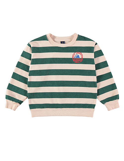 [BONMOT] Sweatshirt wide stripes _ Fog [3-4Y, 4-5Y, 6-7Y, 10-11Y]