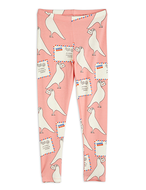 [MINI RODINI]  Pigeons tencel aop leggings _ Pink [ 80/86, 92/98, 104/110]