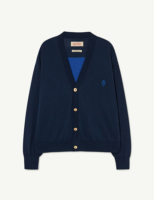 [The Animals Observatory]  Navy Cube Racoon Cardigan